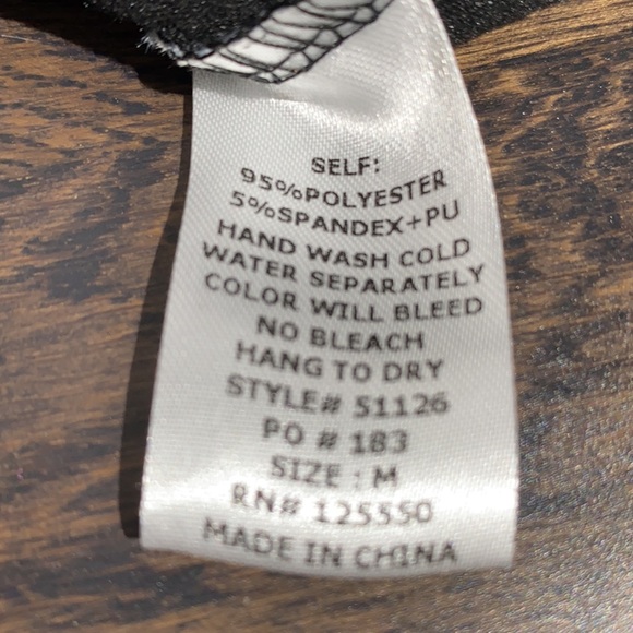 NWOT Black PU Leather Pants Size M - Picture 9 of 9